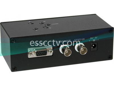 Composite Video to VGA Converter, BNC in BNC / VGA Dual out