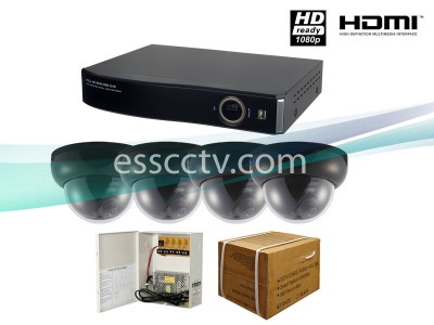 4ch HD DVR Package: HD-SDI system, 2 MP dome camera, 1080p recording, HDMI output, iPhone, Android support