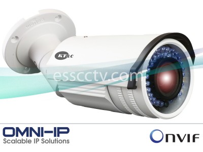 KT&C KNC-p4BR28V12IR Network IP Rugged Outdoor Bullet IR Camera, Omni IP Plug-and-Play, 4 MP, 2.8-12mm Lens